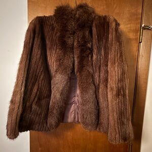 Elegant Brown Fur Women's Coat
